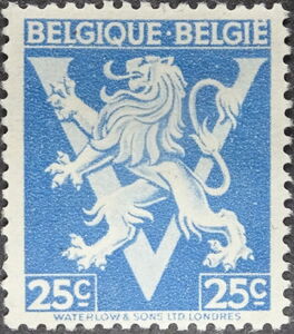 Heraldic Lion with 'V'