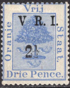 Orange tree, overprinted V.R.I.