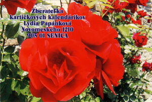 Card calendar collector Lydia Papánková