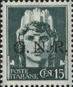 "Italia Turrita" - Ovpt. G.N.R., Verona Issue