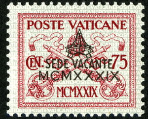 Papal Coat of Arms overprinted
