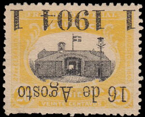 16 de Agosto - Official stamp surcharged 1c on 20c