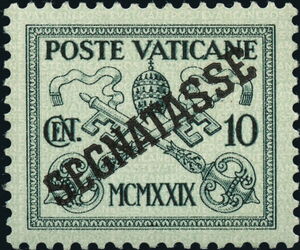 Papal Coat of Arms overprinted