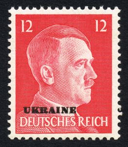 Overprint UKRAINE over Hitler