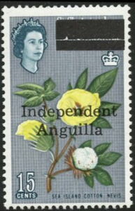 Sea Island Cotton, Nevis - Overprinted