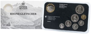 Various Francs (Set 2024 UNC - Rhone glacier)