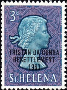 Overprinted "TRISTAN DA CUNHA RESETTLEMENT 1963"