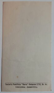 "Jesus - Risen", Buenos Aires, Industria Argentina.Santeria Pontificia "Barra".