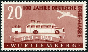 Postal bus and plane