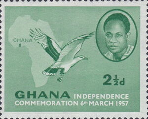 Dr. Kwame Nikrumah, Palm-nut Vulture and Map of Africa