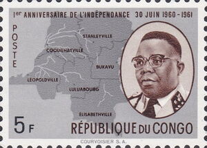 Map and President Joseph Kasavubu