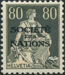 Helvetia with Sword (SDN overprint)
