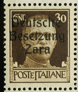 Italian Stamp Overprinted Deutsche Besetzung Zara