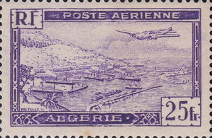 Potez 56 Airplane over Algiers Harbor