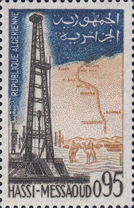 Oil Derrick and Pipeline at Hassi-Messaoud