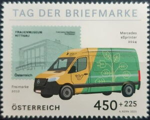 Stamp Day 2025 : Stamp of 2012 and Mercedes eSprinter