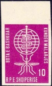 â€Malaria eradication emblem, stylized Mosquito