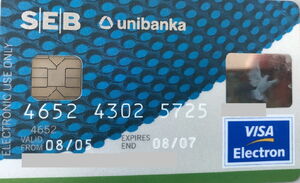 SEB/Unibanka debit card