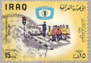 Children crossing a road