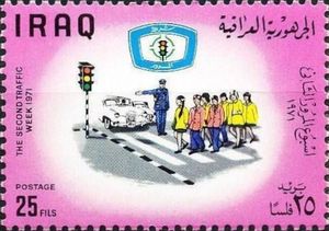 Children crossing a road