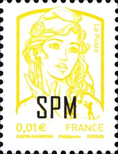 Marianne with typography overprint