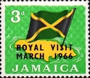 National Flag over Jamaica - overprinted