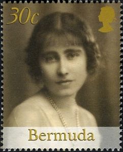 Queen Mother Elizabeth without hat (sepia photograph)