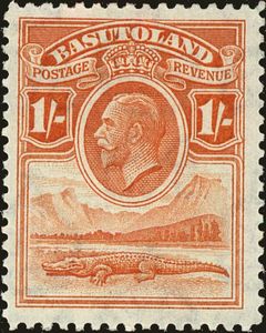 Nile Crocodile (Crocodylus niloticus) and River Scene