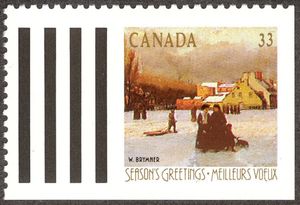 "Champ-de-Mars, Winter" - Imperf Bottom and Right