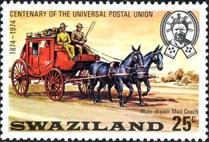 Mule drawn mail coach