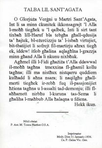 "Agatha Virgin and Martyr", Il-Belt Valletta