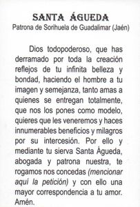 "Agatha Virgin and Martyr", Sorihuela de Guadalimar