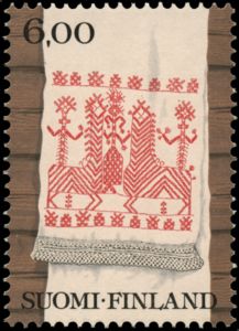 Folk Art, Small Towel with Karelian Embroidery