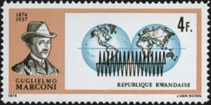 Guglielmo Marconi, Globe and Radio waves
