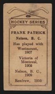 #1 Frank Patrick (1910-1911)