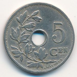 5 Centimes (Flemish legend - small year)