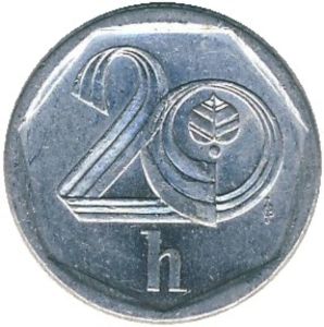 20 Haléřů (small/right pointed "2")