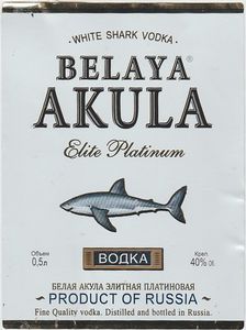 White Shark Vodka. Elite Platinum