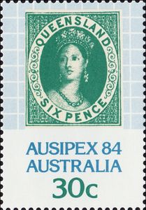 Queensland 6d stamp from 1859