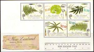 New Zealand Native Ferns souvenir sheet
