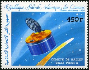 Halley's Comet & Planet -A space probe