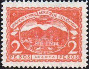 Airplane over Cathedral of Bogota