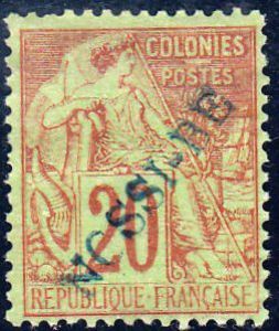 Type Alphée Dubois overprinted and surcharged