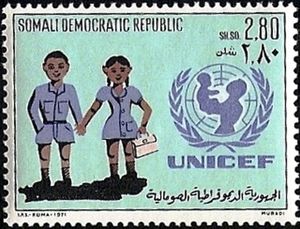 Children and UNICEF Emblem