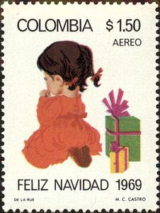 Child with Christmas present