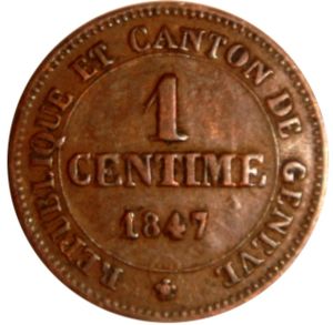 1 Centime (Post French occupation - 1815~48)