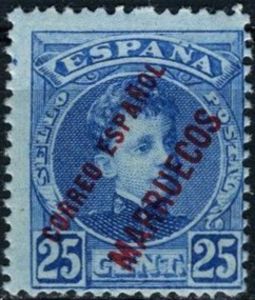 King Alfons XIII overprinted