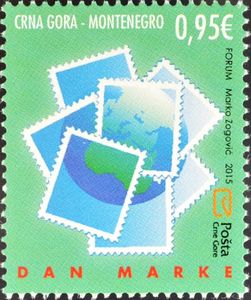 Stamps Superimposed to Form a Globe