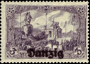 Danzig Overprint on Unveiling Kaiser Wilhelm I Memorial