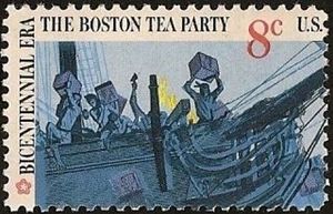 Tea being Thrown off British Merchantman